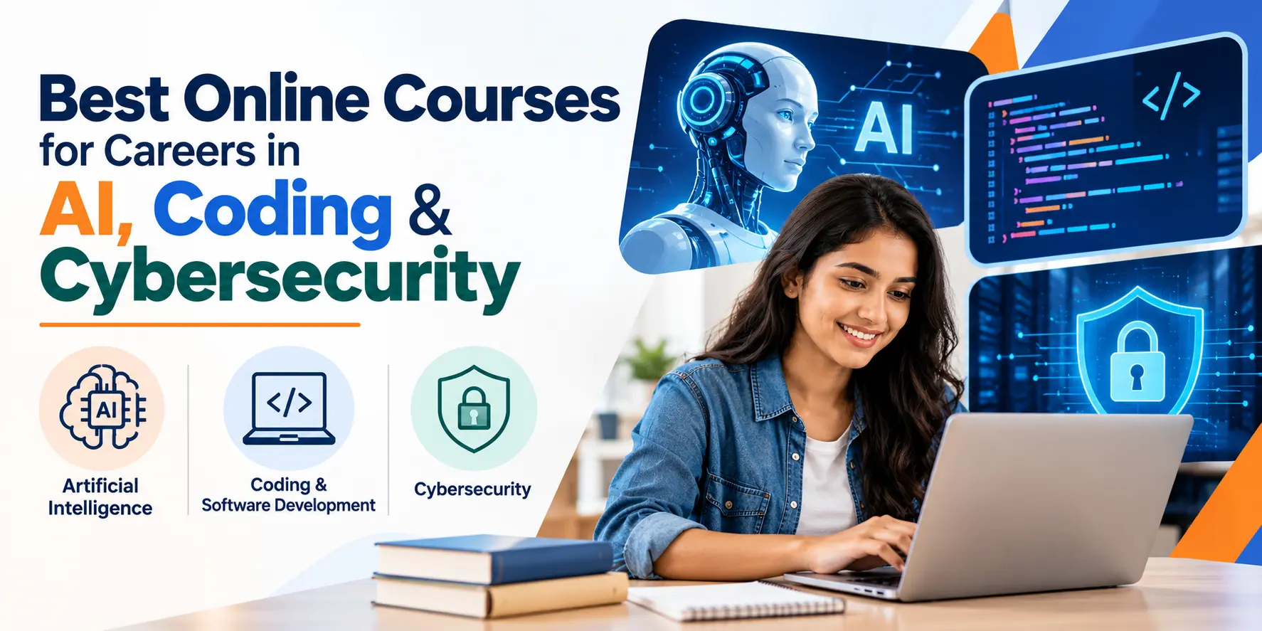 Best Online Courses for Careers in AI, Coding & Cybersecurity