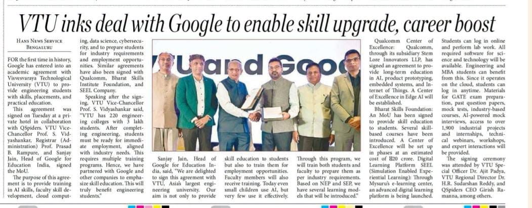 VTU Partners with Google for AI, Cloud & Industry-Ready Education